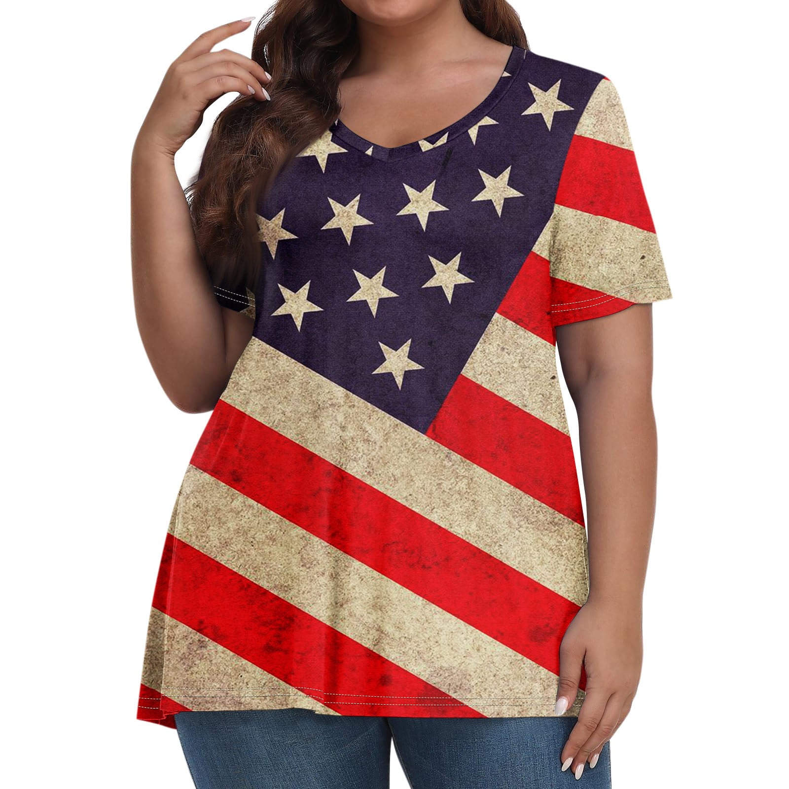 4th of july plus size tank tops