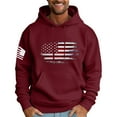 thumbnail image 1 of GIPQJK American Flag Sweatshirts for Men Big and Tall Hoodie This We'll Defend Eagle with American Flag Hoodies Pullover with Pockets,Wine 6XL, 1 of 4