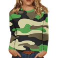 thumbnail image 1 of GIPQJK Camouflage Shirts for Women Clearance Fall Trendy Graphic Long Sleeve Sweatshirts Tops Round Neck Loose Fit Pullovers Green,4XL, 1 of 5