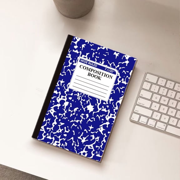 GIPQJK Composition Notebook, Marble Pattern Stitched Book, Minimalist Deep Blue Journal for School Office Writing Note Taking, Exquisite Hardcover Diary Dark Blue