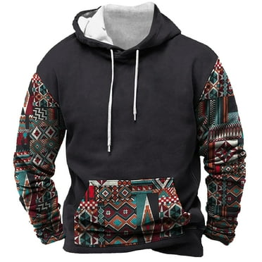 GIPQJK Graphic Hoodies for Men American Flag Design Hooded Sweatshirts Fall Fashion 2024 Big and Tall Long Sleeve Tops with Pockets,Black M