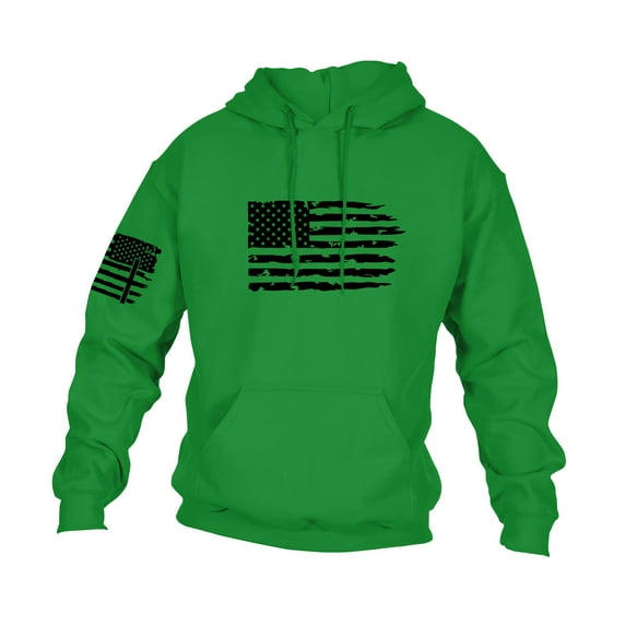 GIPQJK Graphic Hoodies for Men American Flag Print Sweatshirts Big and Tall Grunt Style This We'll Defend Pullover Tops with Pockets,Green XL