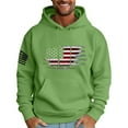 thumbnail image 1 of GIPQJK Graphic Hoodies for Men American Flag Print Sweatshirts Fall Fashion 2024 Big and Tall Long Sleeve Tops with Pockets,Green 5XL, 1 of 4