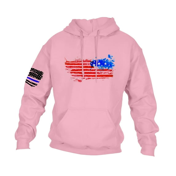 GIPQJK Graphic Hoodies for Men Usa Flag Sweatshirts 2024 Fall Trendy Plus Size Pullover Tops with Pockets,Pink M