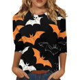 GIPQJK Halloween Costumes Woman 2024 Crew Neck 3/4 Sleeve Shirts Fall Fashion Hocus Pocus Tunic