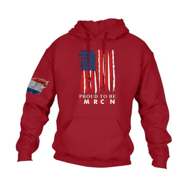 GIPQJK Hoodies for Men American Flag Print Graphic Sweatshirts Plus Size Western Aztec Ethnic Long Sleeve Tops with Pockets,Red XL