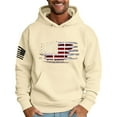 thumbnail image 1 of GIPQJK Hoodies for Men Usa Flag Graphic Hooded Sweatshirts Plus Size Aztec Cowboy Western Pullover Tops with Pockets,Khaki 4XL, 1 of 4