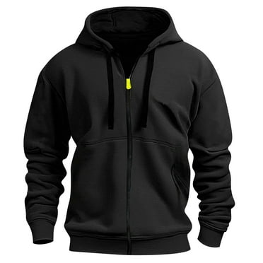 GIPQJK Men Hoodies Full Zip Fleece Tactical Outdoor Sweatshirts Casual Loose Solid Color Hoodies Coats Zip Up Workout Jacket,Black 4XL