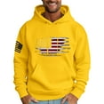 thumbnail image 1 of GIPQJK Men's Graphic Hoodies American Flag Design Hooded Sweatshirts Plus Size Grunt Style This We'll Defend Hoodies Pullover with Pockets,Yellow 2XL, 1 of 4