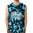 thumbnail image 1 of GIPQJK Men's Tank Tops American Flag Camo Print Scoop Neck Sleeveless Shirts 4th Of July Patriotic Camo Print Muscle Tank Tops with Independence Day,Blue 2XL, 1 of 4