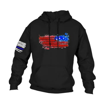 GIPQJK Men's Usa Flag Sweatshirts Crewneck Drawstring Hoodies This We'll Defend Flag Hoodies Pullover with Pockets,Black L