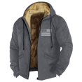 thumbnail image 1 of GIPQJK Mens Fleece Lined Jacket Plus Size 6x-7x Sherpa Full-Zip Hooded Jackets Big and Tall Usa Flag Print Sherpa Warm Hiking Coat with Pockets,Dark Gray M, 1 of 3