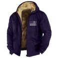 thumbnail image 1 of GIPQJK Mens Fleece Lined Jacket Plus Size 6x-7x Thick Sherpa Full-Zip Hood 2024 Winter Coats Big and Tall American Flag Print Zipper Hiking Coat with Pockets,Dark Blue 5XL, 1 of 3