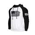 thumbnail image 1 of GIPQJK Mens Graphic Hoodies Merican Flag Design Hooded Sweatshirts Big and Tall Patriotic Pullover Tops Usa Flag Multicolor Panel Hoodies Sweatshirts with Pockets,White 2XL, 1 of 6