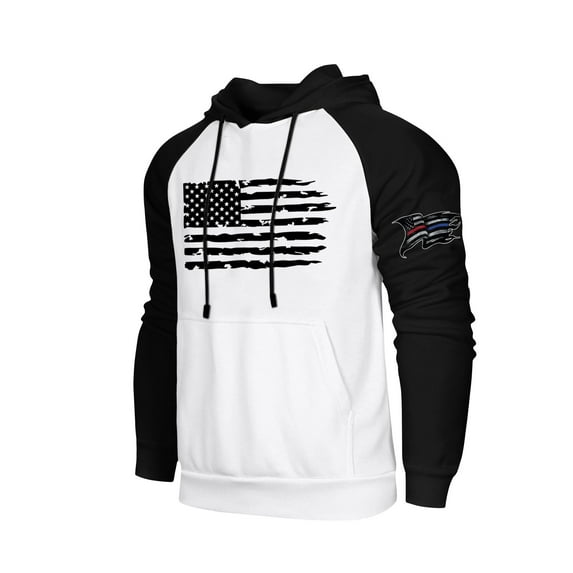 GIPQJK Mens Graphic Hoodies Usa Flag Hooded Sweatshirts Multicolor Panel Pullover Tops Casual Loose American Flag Patriotic Hoodies Sweatshirts with Pockets,Beige M