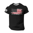 thumbnail image 1 of GIPQJK Mens Graphic T Shirts Merican Flag Design Crew Neck Tee Red White Blue Star Stripes Tops Short Sleeve Patriotic T-Shirts Big and Tall Usa Flag T Shirts Tops,Black 3XL, 1 of 5