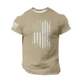 thumbnail image 1 of GIPQJK Mens Graphic T Shirts Merican Flag Design Tops Big and Tall Patriotic Short Sleeve T-Shirts Usa Flag Crew Neck T Shirts Tops,Khaki M, 1 of 5