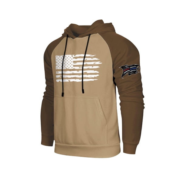 GIPQJK Mens Hoodies 4x-5x American Flag Print Long Sleeve Hooded Sweatshirts Big and Tall Patriotic Pullover Tops Usa Flag Hoodies Sweatshirts with Pockets,Light Brown 5XL
