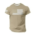 thumbnail image 1 of GIPQJK Mens T Shirts Plus Size American Flag Crewneck Short Sleeve Graphic Tops Big and Tall Patriotic T-Shirts Usa Flag T Shirts Tops,Khaki L, 1 of 5