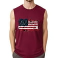 thumbnail image 1 of GIPQJK Muscle Tank Tops for Men 2025 American Flag Graphic Scoop Neck Sleeveless Shirts Independence Day Patriotic Graphic Muscle Tank Tops,Wine S, 1 of 4