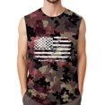 thumbnail image 1 of GIPQJK Muscle Tank Tops for Men American Flag Crew Neck Sleeveless Shirts Independence Day Patriotic Camo Print Muscle Usa Flag Tank Tops,Wine L, 1 of 4