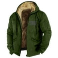 thumbnail image 1 of GIPQJK Plus Size Fleece Lined Jacket for Men Sherpa Full-Zip Hood 2024 Winter Coats Big and Tall Usa Flag Print Sherpa Warm Outwear for Outdoor,Army Green M, 1 of 3