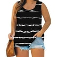 thumbnail image 1 of GIPQJK Plus Size Tank Tops for Women S-4x Scoop Neck Sleeveless Shirts Casual Soild Color Beach Blouse Fashion Sleeveless Tops Vest T-Shirt,Black L, 1 of 5