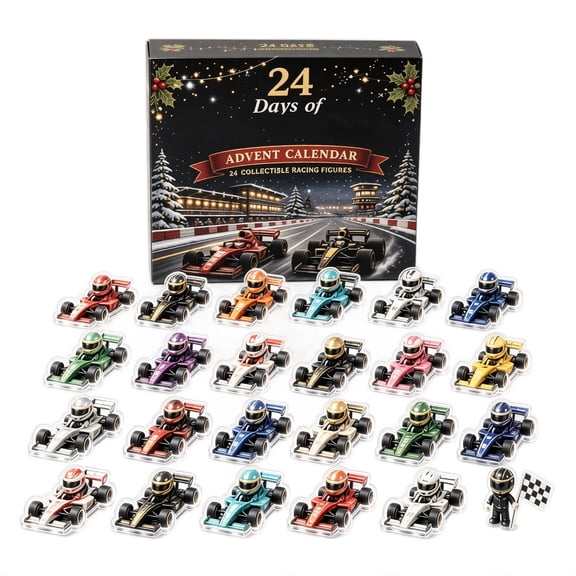 GIPQJK Racing Pull Back Cars Toy Advent Calendar 2026, 24 Day Christmas Countdown Box Filled with Diverse Race Car, 24 Days of Race Car Surprise Collectible Gift Kit