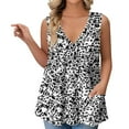 thumbnail image 1 of GIPQJK Summer Workout Tank Tops for Women Plus Size Deep V Neck Sleeveless Tunic Shirts 2025 Summer Floral Print Loose Fit Tees Blouses with Pockets,Dark Gray L, 1 of 5