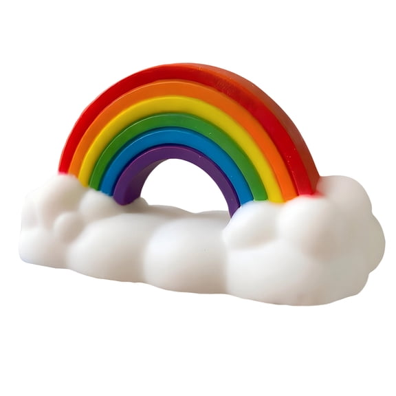 GIPQJK Summerween 1pc Cloud Rainbow Platform, 3D Printed Magnetic Jumping Spider Decor, Cute Desktop Ornament for Home Office Kids Room Gift B