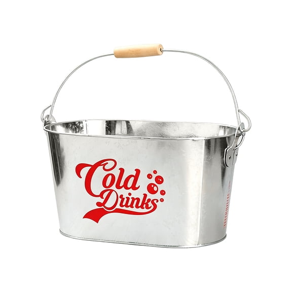 GIPQJK Summerween 1x Stainless Steel Ice Bucket for Beer, Portable Bar Cooler with Handle for Home Outdoor Party, Cans Bottles Chiller B