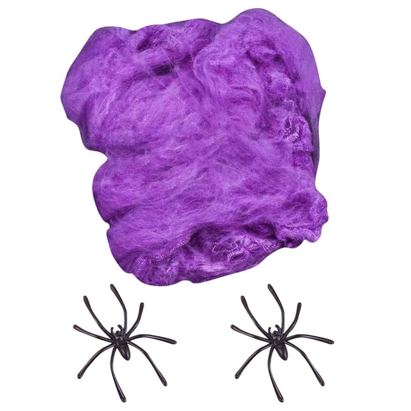 GIPQJK Summerween 20g Multicolor Simulated Spider Silk with 2 Small Spiders, Stretchable Fake Web Props for Halloween House Party Decoration E