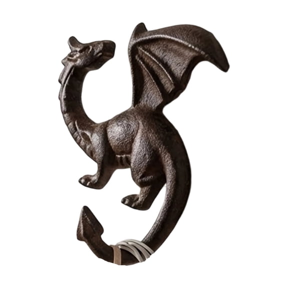 GIPQJK Summerween Cast Iron Flying Dragon Hook, Rustic Metal Wall Mounted Coat Key Holder for Entryway Living Room Decor, 1 Pack A