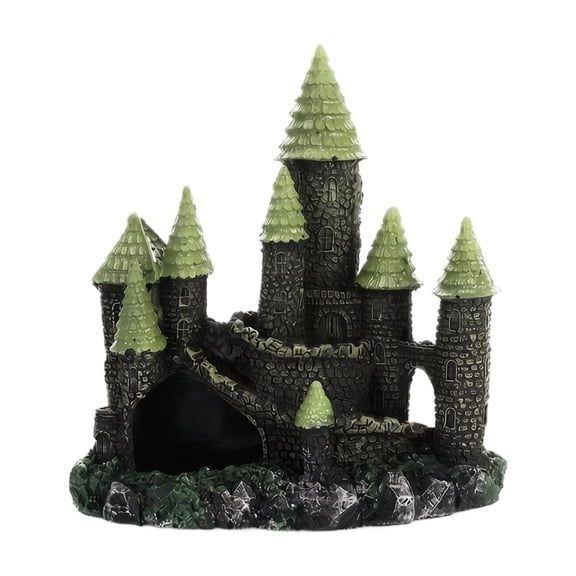 GIPQJK Summerween European Castle Fish Tank Ornament, Resin Aquarium Decoration Landscape Craft for Home Office Desk, Gothic Spire Design Safe for Aquatic Life 11.5x8.3cm a
