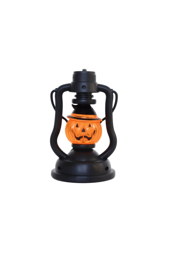 Summerween Halloween Miniature Pumpkin Handheld Lantern Desktop Ornament, Spooky Skull Night Light Party Home Table Decor Gift B