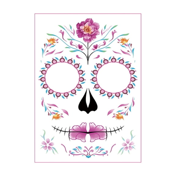 GIPQJK Summerween Halloween Temporary Face Stickers for Parties, Fun Facial Tattoo Sticker for Kids Adults Costume Party Decor, Reusable Pet Material Design, Easy Apply Remove G