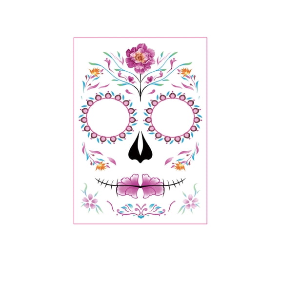 GIPQJK Summerween Halloween Temporary Face Stickers for Parties, Fun Facial Tattoo Sticker for Kids Adults Costume Party Decor, Reusable Pet Material Design, Easy Apply Remove G