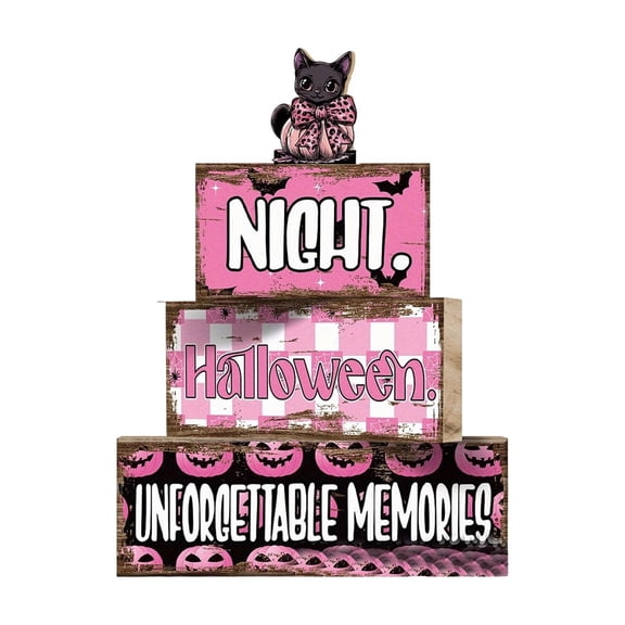 GIPQJK Summerween Leopard Print Bow Pumpkin Black Cat Halloween Decoration Party Girl Themed Desktop Layout Check-in Photo Props 4 * Ornament Multicolor