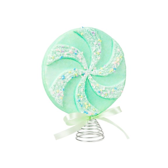 GIPQJK Summerween Lollipop Ice Cream Christmas Tree Topper, Festive Holiday Decoration for Tree Top and Scene Setup, Green Windmill Star Candy Ornament Prop H