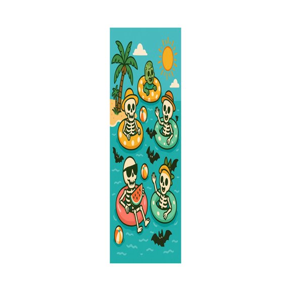 GIPQJK Summerween Table Runner Decoration for Party, Tropical Summer Halloween Banner with Pumpkin Pineapple Design, Festive Home Decor 33-150cm B