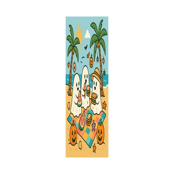 GIPQJK Summerween Table Runner, Tropical Palm Tree Halloween Decor for Dining Room Kitchen Party, Spooky Summer Beach Theme Decoration, 1 Piece C