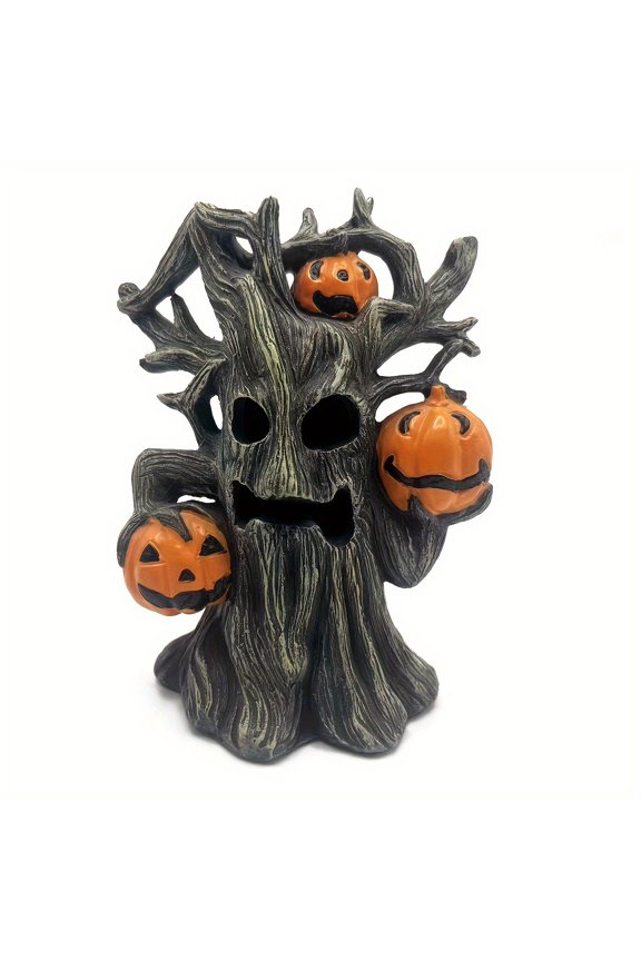 Summerween Tree Face Decorative Ornament, Bark Monster Facial Features Prop for Home Halloween Party Theme Decor, 1pc A