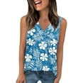 thumbnail image 1 of GIPQJK Tank Tops for Women V Neck Hawaii Summer Sleeveless Tanks Casual Loose Fashion Cute Tops,Sky Blue L, 1 of 4