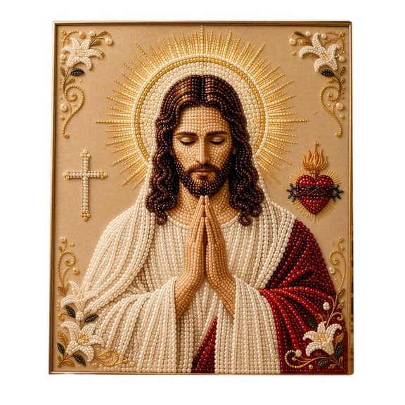 GIPQJK Virgin Mary Pearl Sticker DIY Kit Religious Bead Art Craft for Adults Home Decor Prayer Room 1 Set C