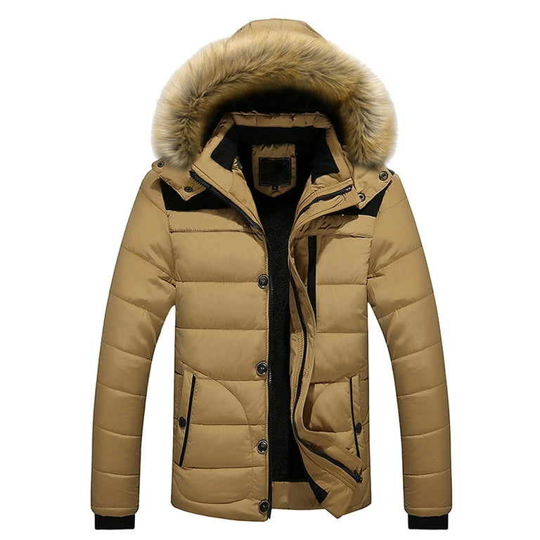 GIPQJK Winter Jackets for Men Big and Tall Warm Puffer Parka