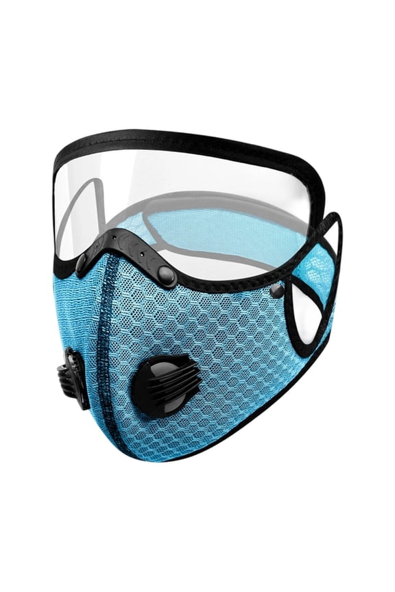 Winter Thermal Face Mask with Removable Lens, Cycling Dustproof Protection for Outdoor Sports Riding, Cross Sky Blue Sky Blue