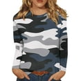 thumbnail image 1 of GIPQJK Womens Camo Shirts Fall Trendy Graphic Long Sleeve Tunic Sweatshirts Tops O-Neck Casual Loose Fit Pullovers Light Gray,3XL, 1 of 5