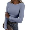 GIPQJK Womens Long Sleeve Tops Ribbed Knit Skims Shirts Slim Fit Work ...