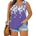 thumbnail image 1 of GIPQJK Womens Sleeveless Tank Tops Plus Size Crew Neck Sleeveless Tops Casual Cotton Soild Color Beach Blouse Fashion Sleeveless Tops Vest T-Shirt,Light Purple L, 1 of 5