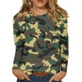 thumbnail image 1 of GIPQJK Women Camouflage Print Shirt Fall Trendy Graphic Long Sleeve Tee Tops Scoop Neck Loose Fit T-Shirts,Camouflage 2XL, 1 of 5